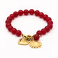 Kralenarmband bedels bordeaux