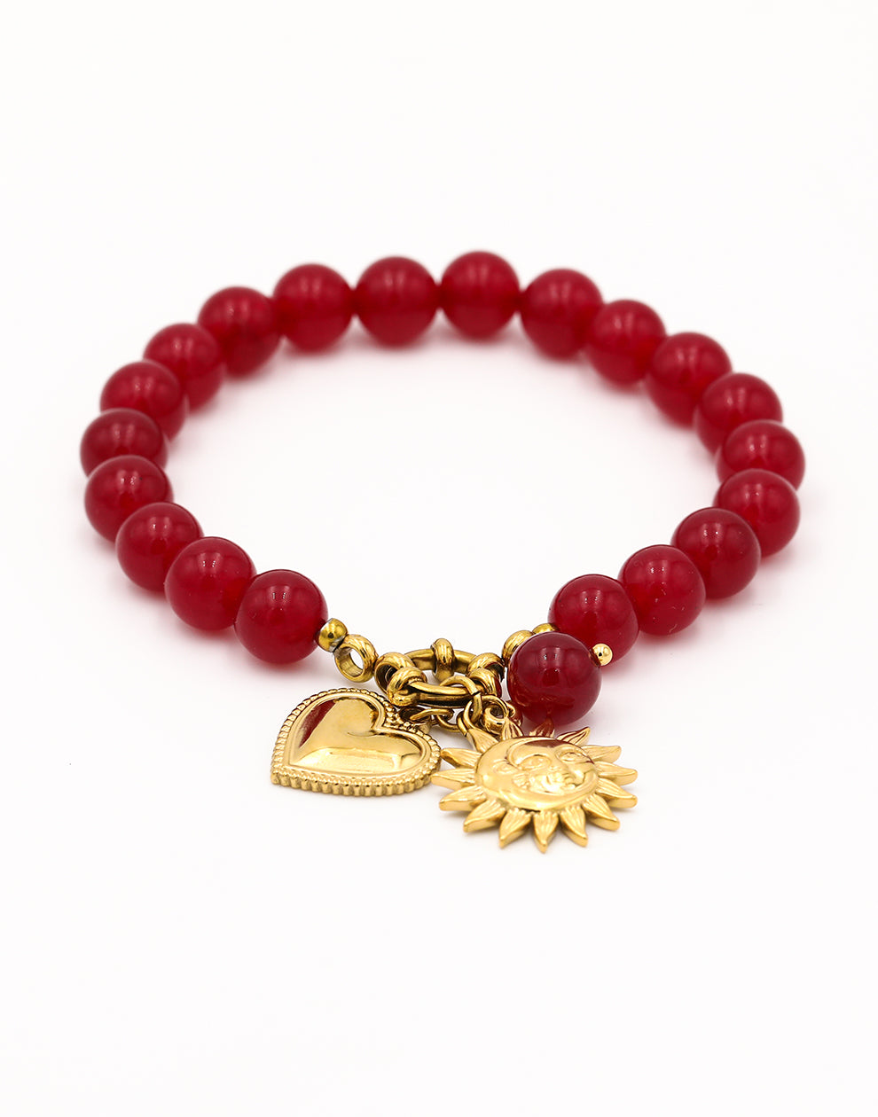 Kralenarmband bedels bordeaux