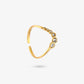 Ring wave met steentjes goudkleurig