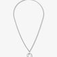 Lange ketting abstract zilverkleurig