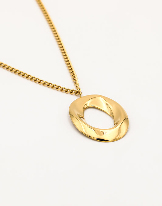 Lange ketting abstract goudkleurig
