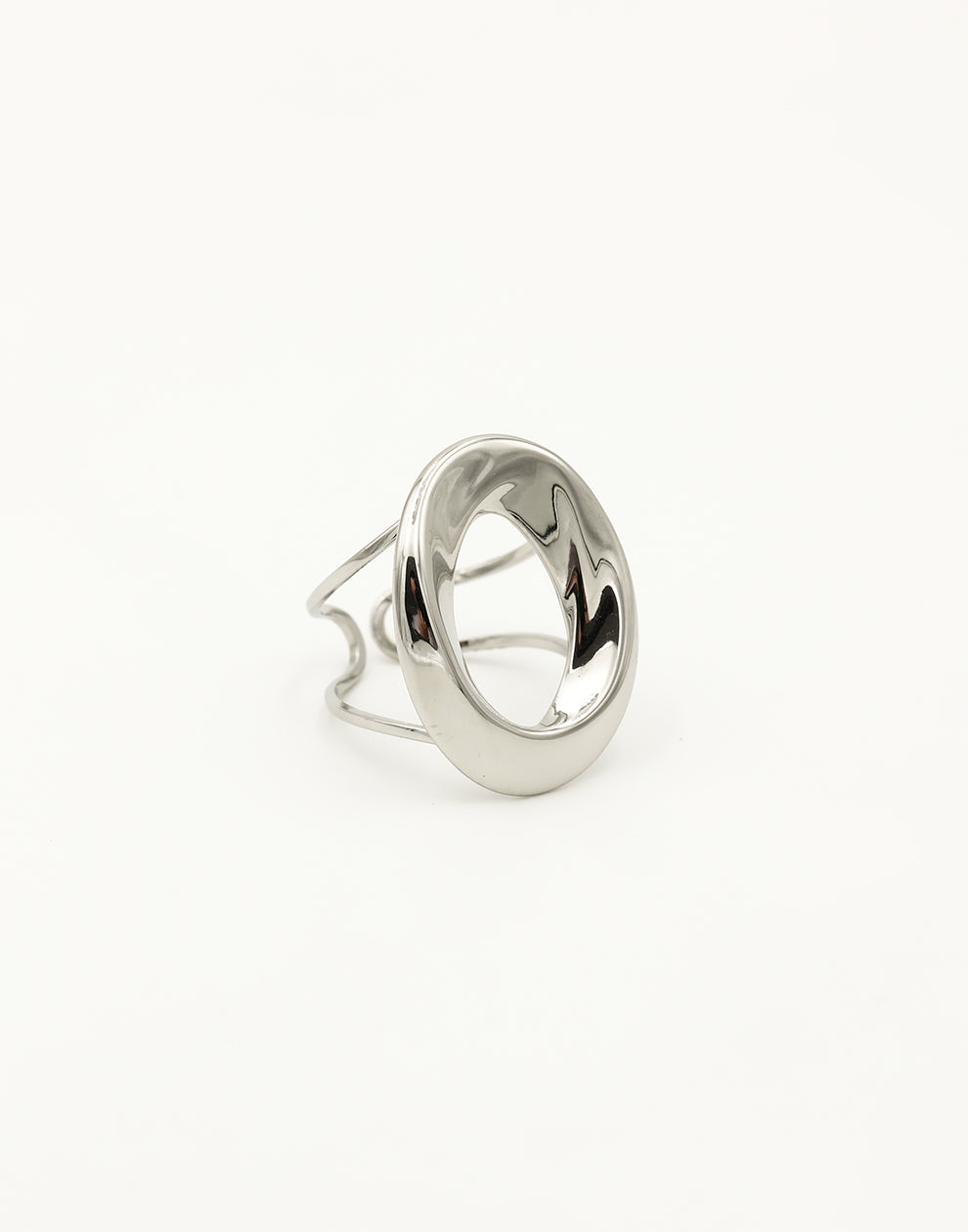 Statement ring abstract zilverkleurig