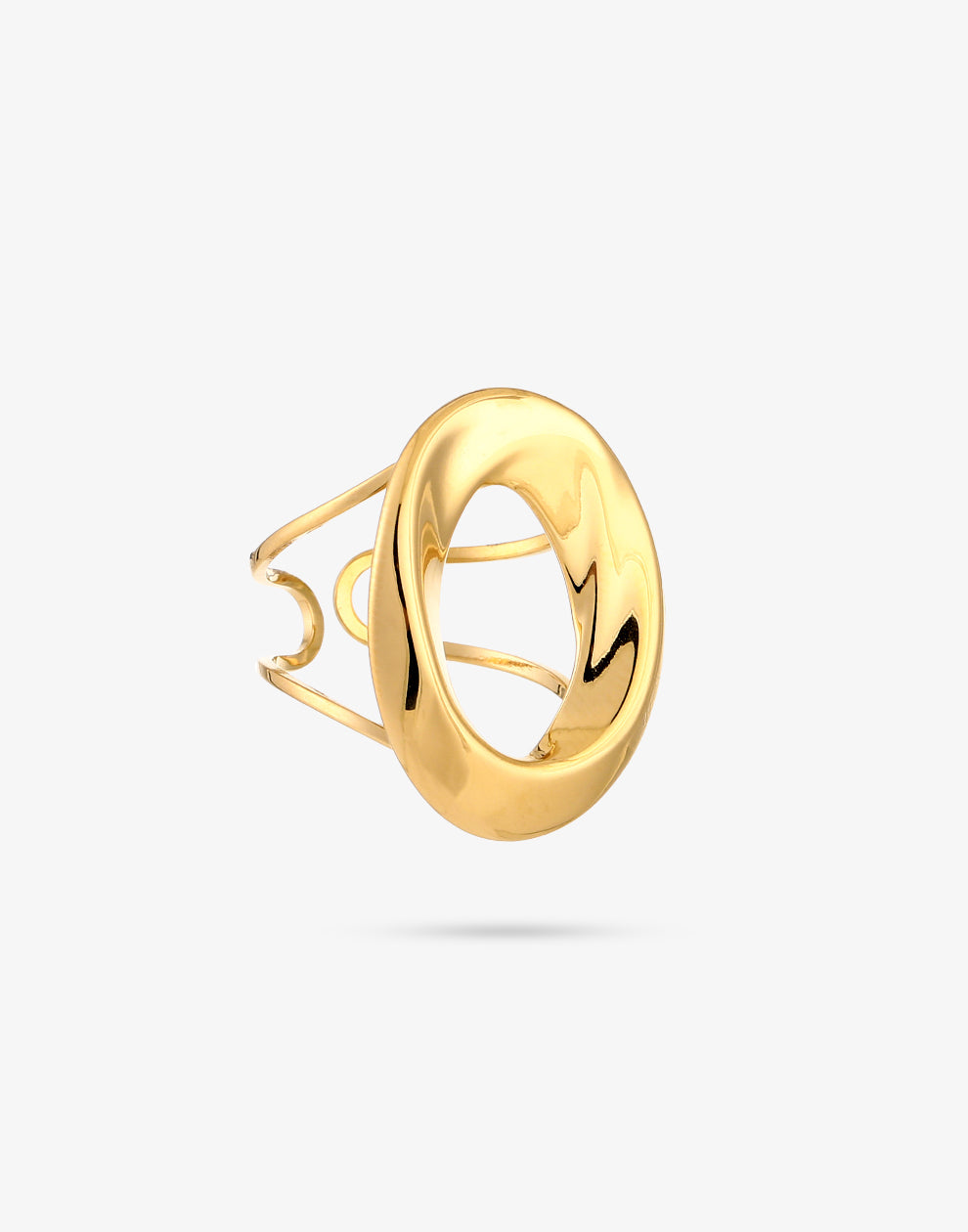 Statement ring abstract goudkleurig