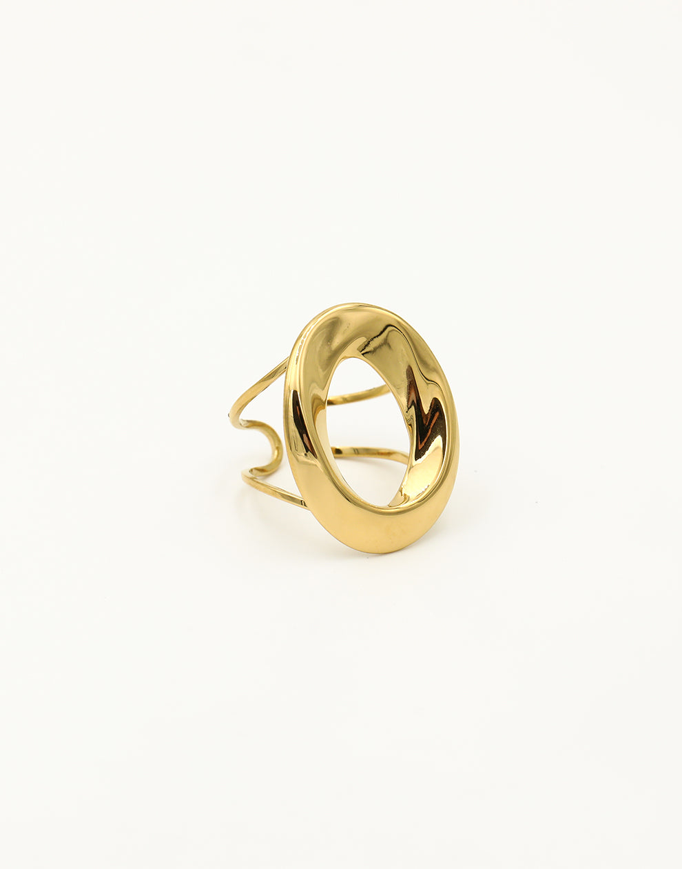 Statement ring abstract goudkleurig