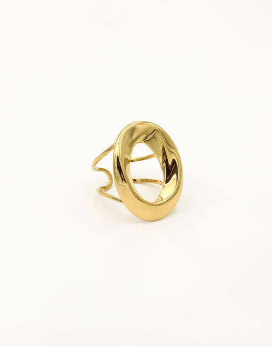 Statement ring abstract goudkleurig