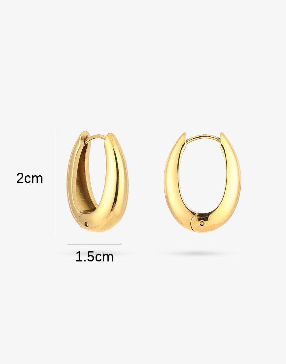 Ovale hoops goudkleurig 20mm