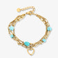 Schakelarmband kralen hart blauw