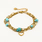 Schakelarmband kralen hart blauw