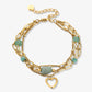Schakelarmband kralen hart groen