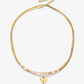 Hartjes ketting roze kralen snake