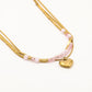 Hartjes ketting roze kralen snake