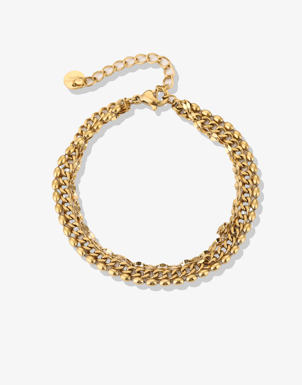 Armband triple schakels goudkleurig