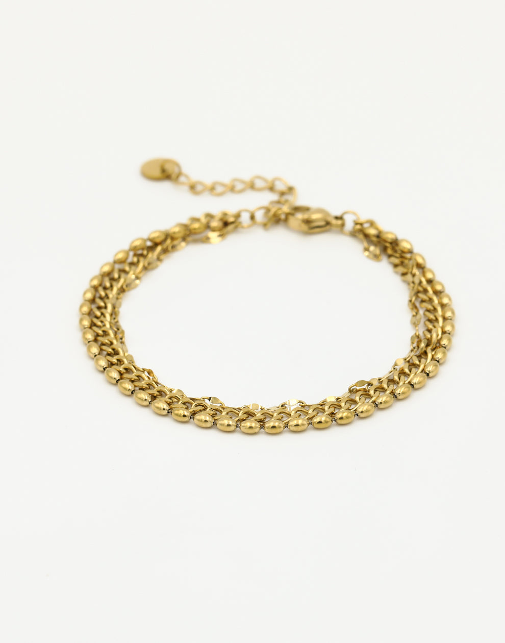 Armband triple schakels goudkleurig