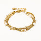 Triple schakelarmband parels