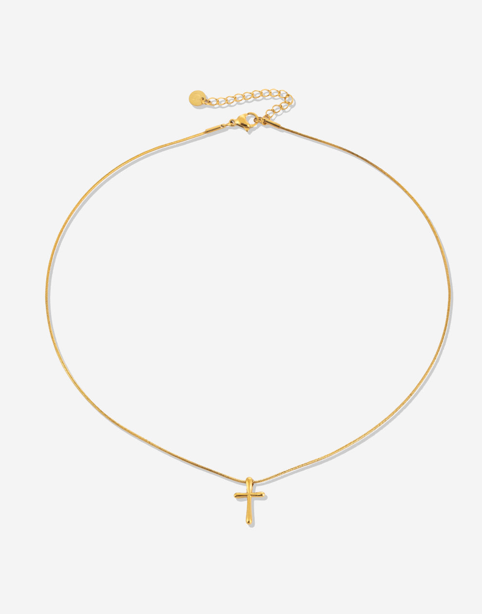 Ronde ketting kruisje goudkleurig