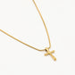 Ronde ketting kruisje goudkleurig