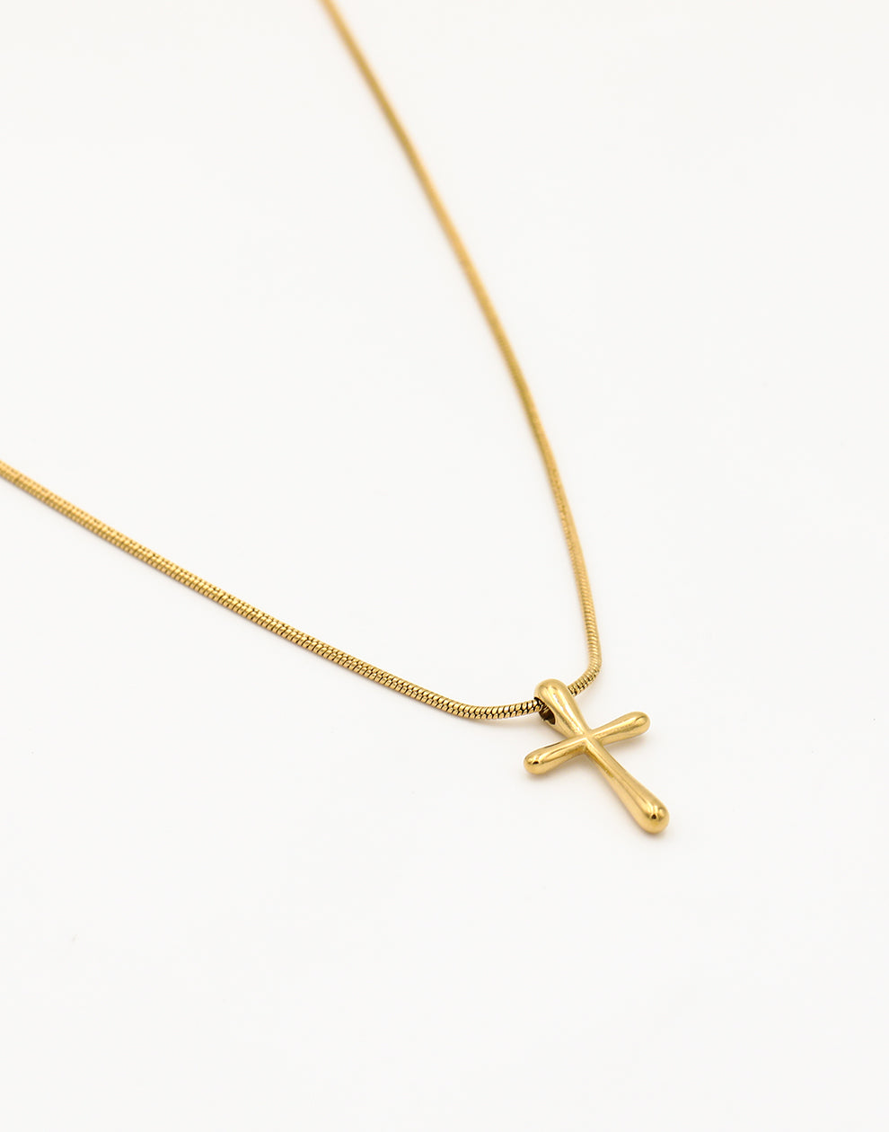 Ronde ketting kruisje goudkleurig