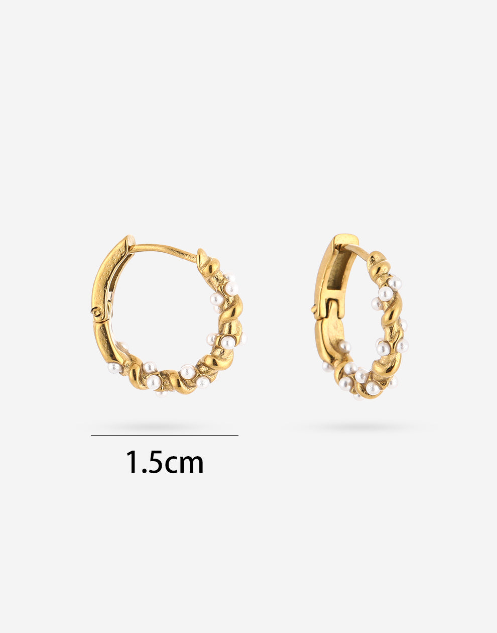 Twisted hoops parels 15mm