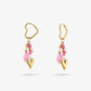 Hartvormige hoops kralen hart fuchsia