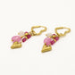Hartvormige hoops kralen hart fuchsia