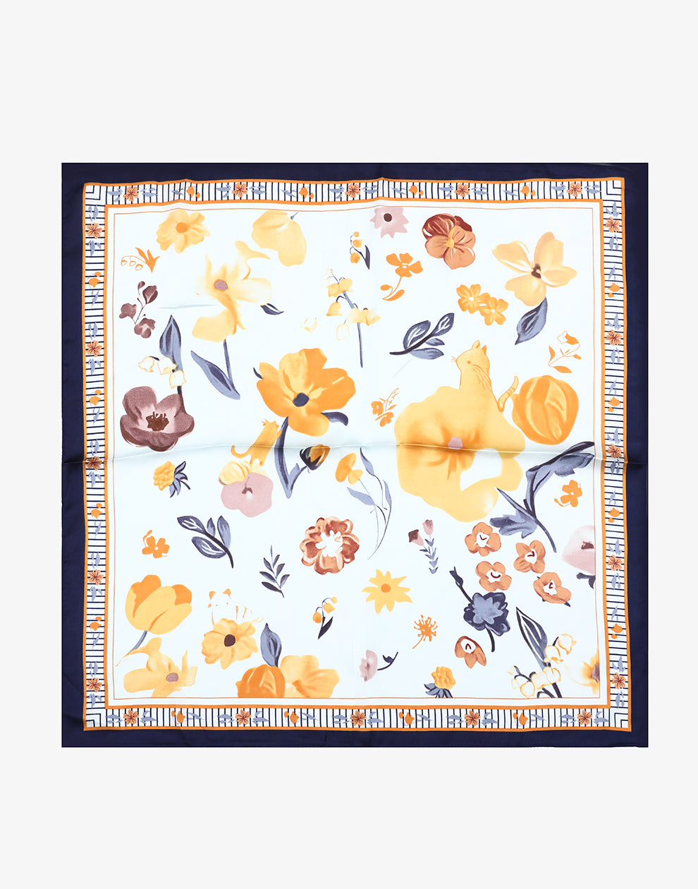 Vierkante sjaal poppy donkerblauw