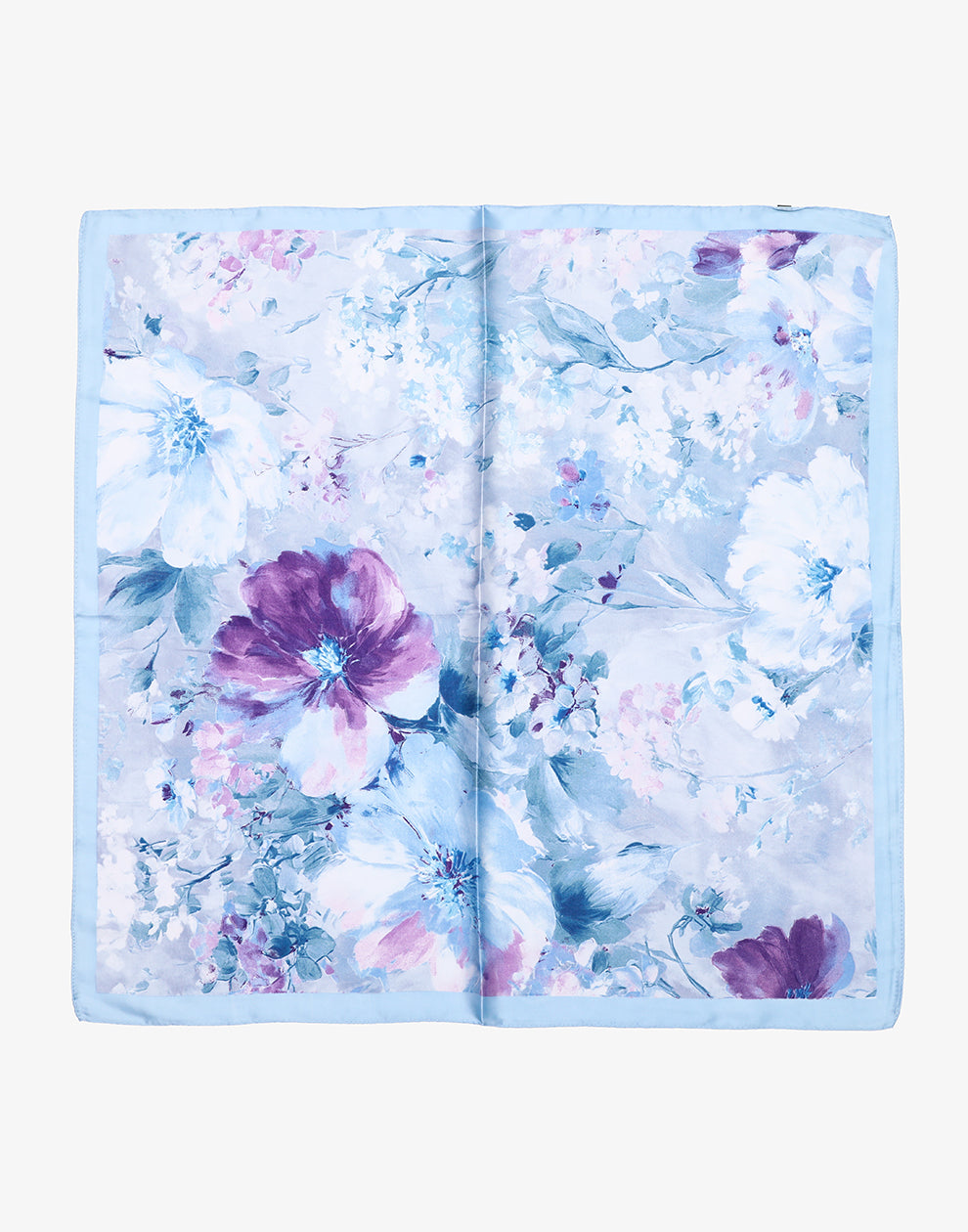 Vierkante sjaal floral lichtblauw
