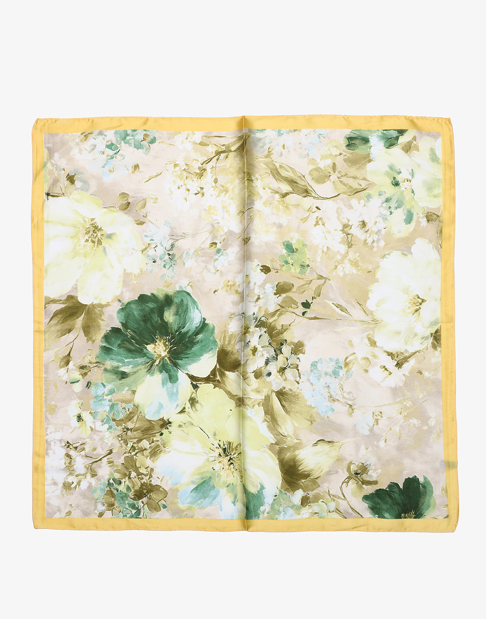 Vierkante sjaal floral geel