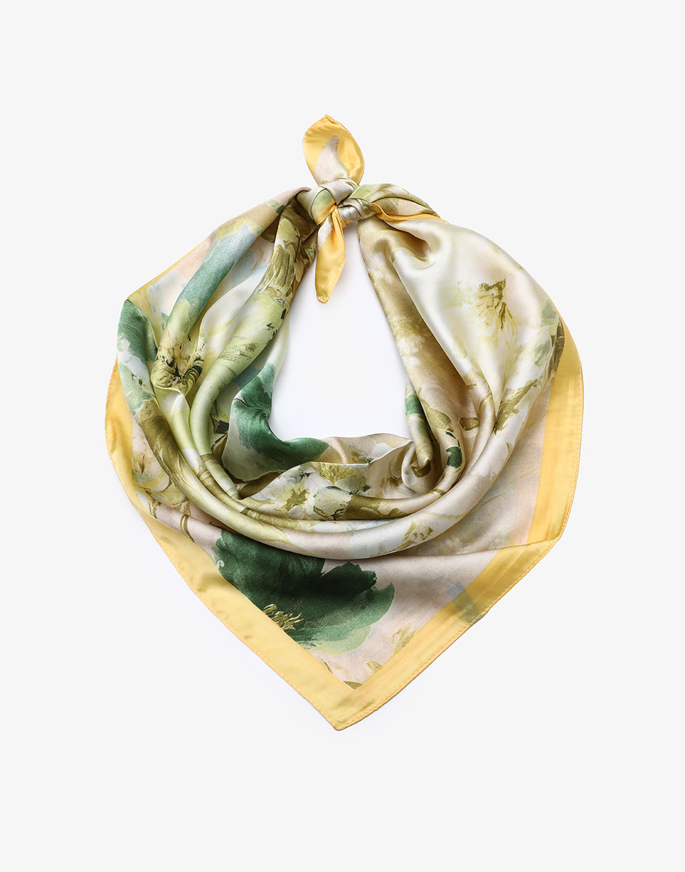 Vierkante sjaal floral geel