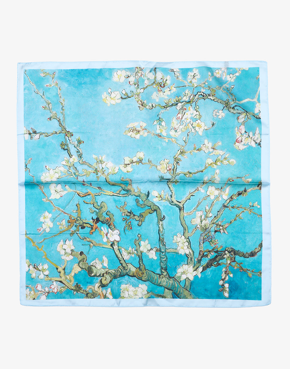 Vierkante sjaal bloesem blauw