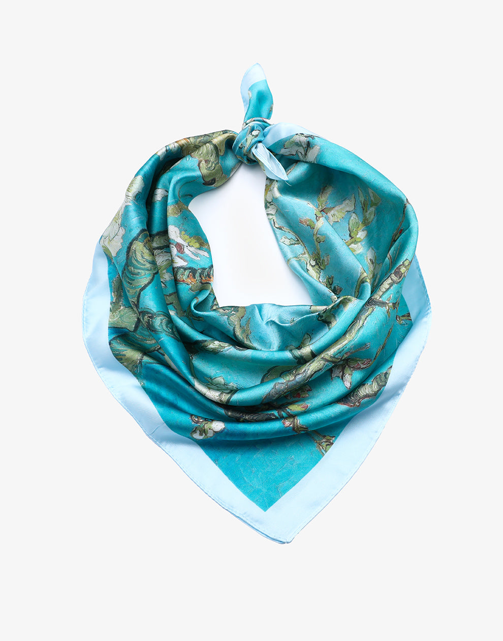 Vierkante sjaal bloesem blauw