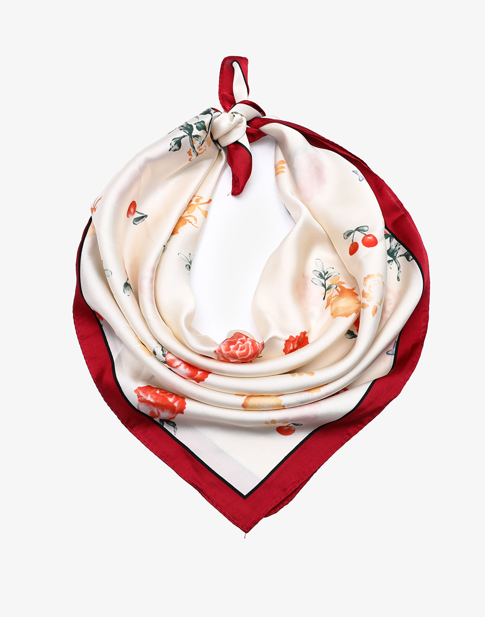 Vierkante sjaal cherry roses