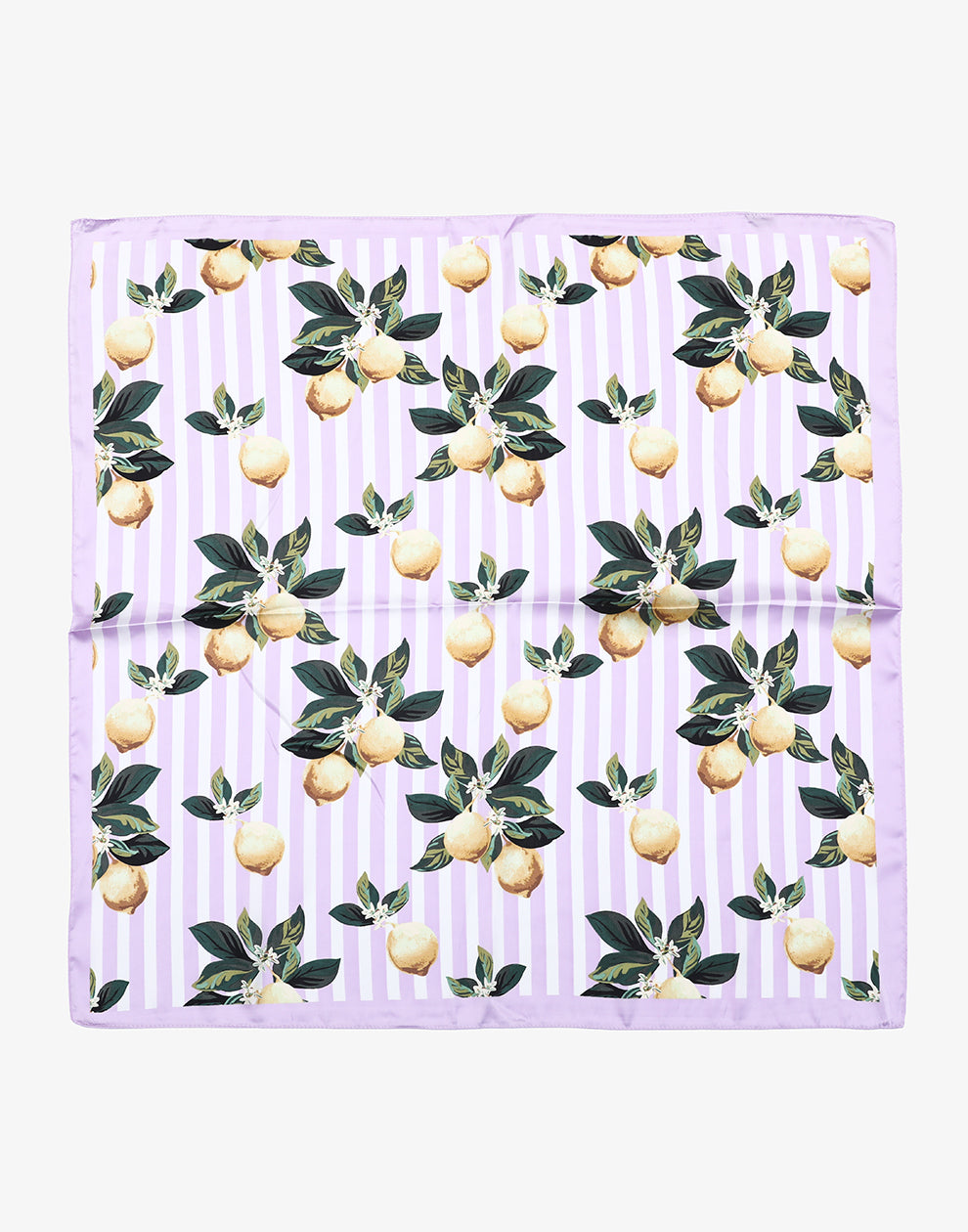 Vierkante sjaal stripes lemons lila