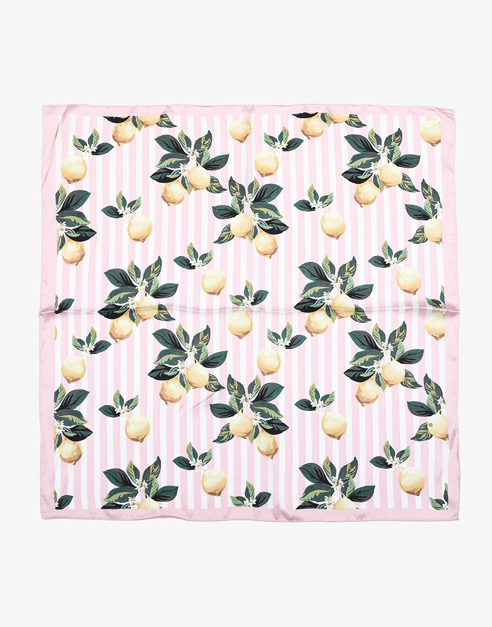 Vierkante sjaal stripes lemons roze
