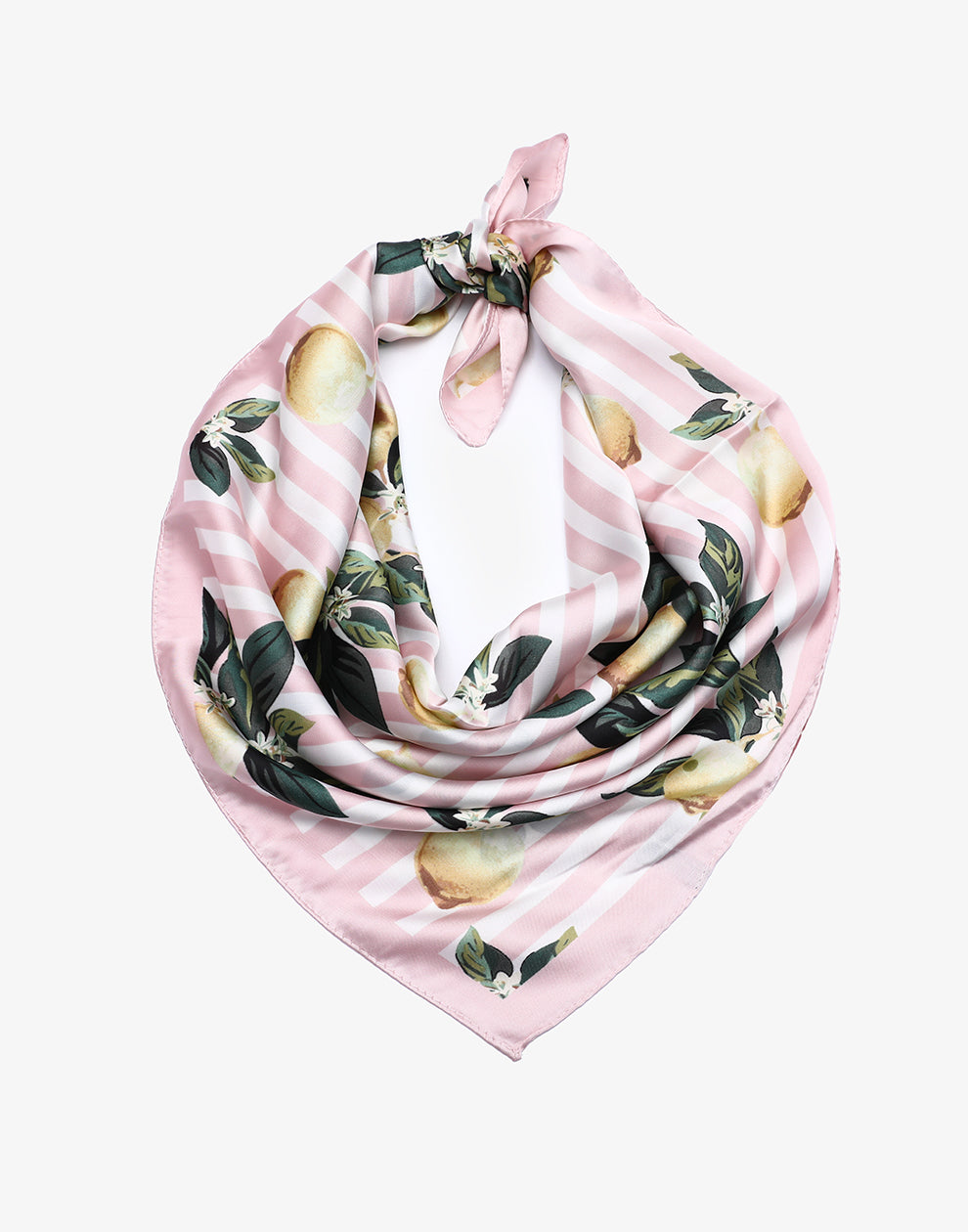 Vierkante sjaal stripes lemons roze