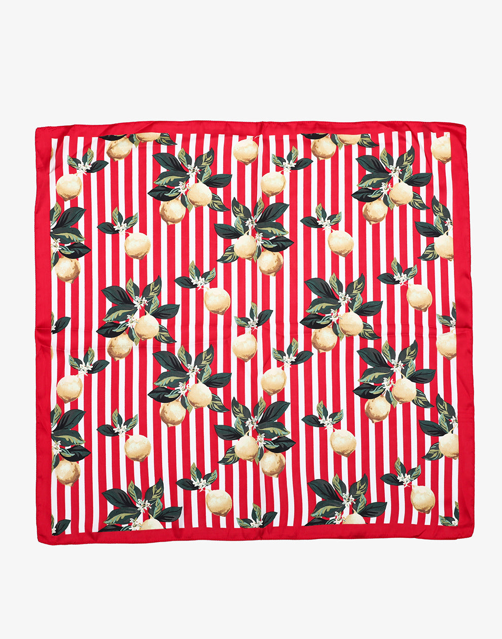 Vierkante sjaal stripes lemons rood