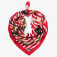 Vierkante sjaal stripes lemons rood