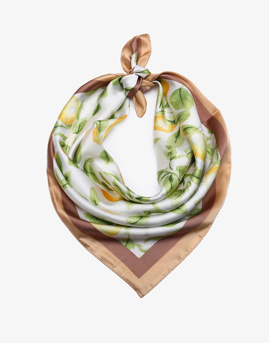 Vierkante sjaal lemons beige