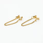 Oorsteker triple heart chain goudkleurig
