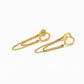 Oorsteker open hart met chains goudkleurig