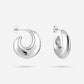 Chunky halve maan hoops zilverkleurig