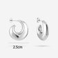 Chunky halve maan hoops zilverkleurig
