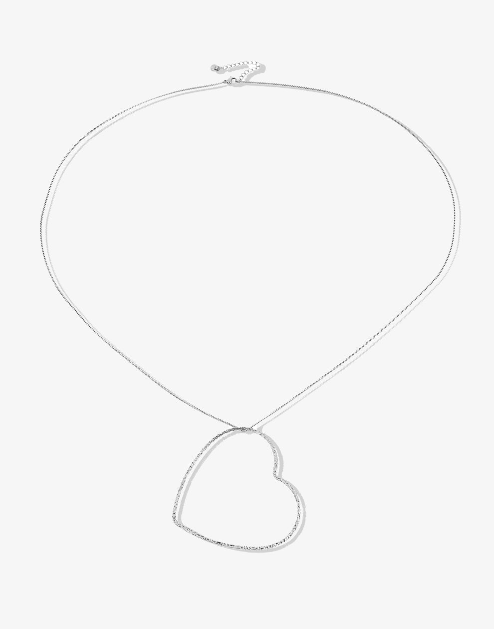 Lange ketting XL hart zilverkleurig