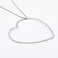 Lange ketting XL hart zilverkleurig
