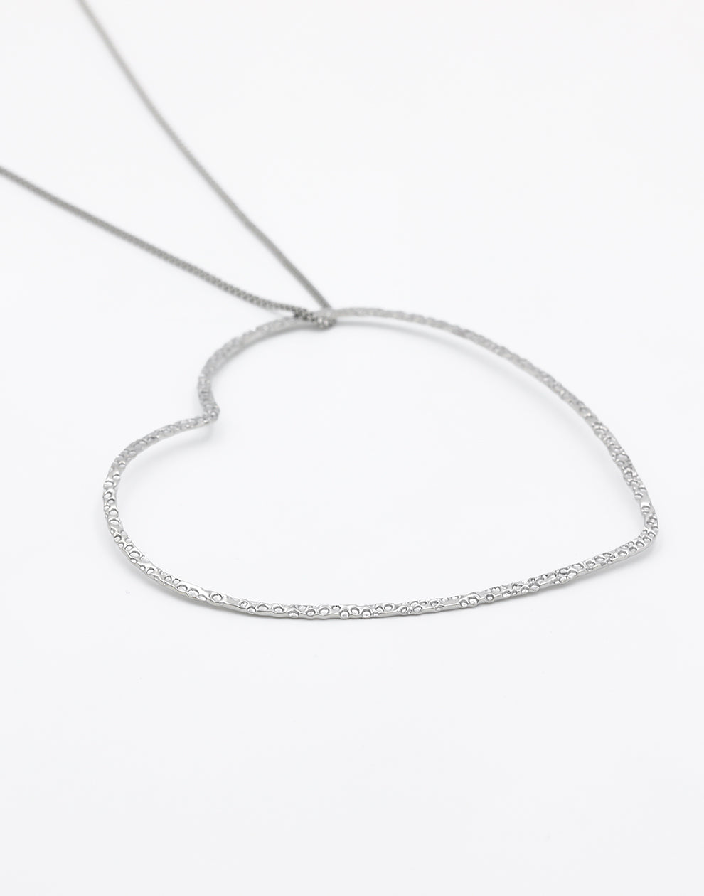 Lange ketting XL hart zilverkleurig