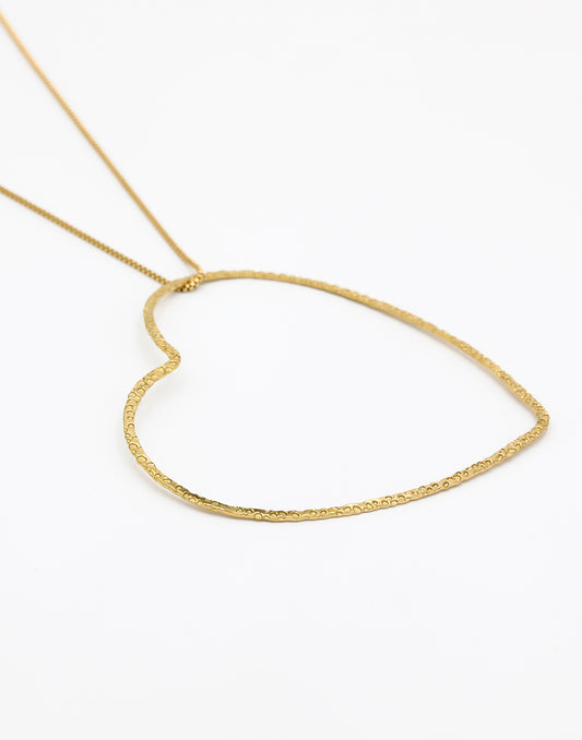 Lange ketting XL hart goudkleurig