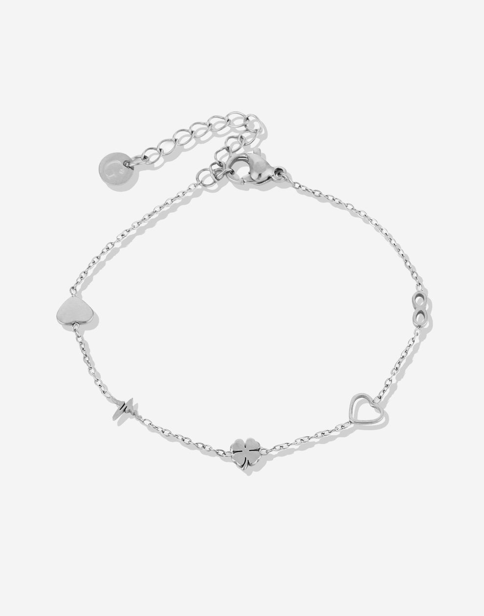 Armband fijne symbolen zilverkleurig