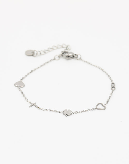 Armband fijne symbolen zilverkleurig