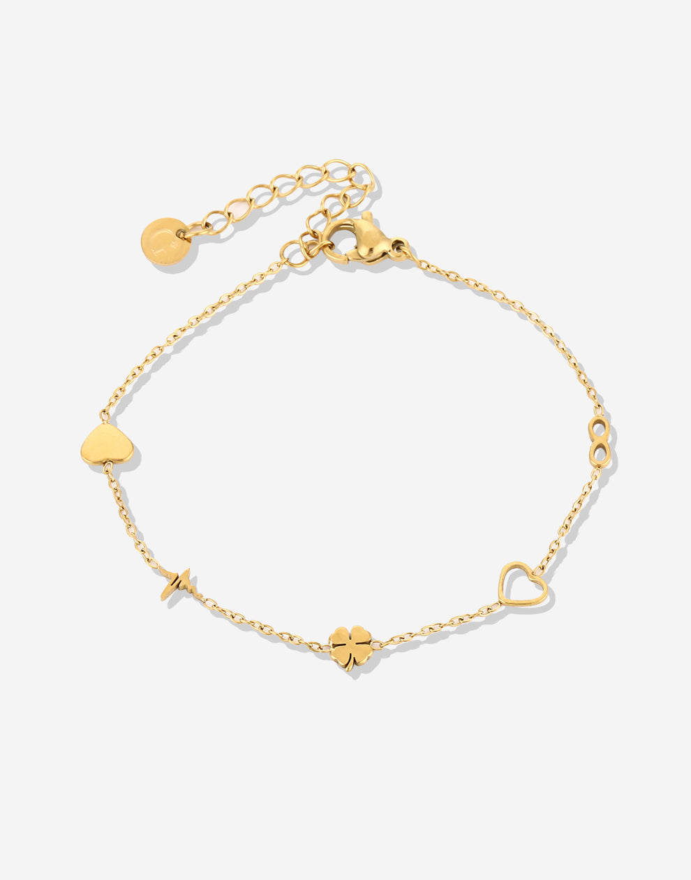 Armband fijne symbolen goudkleurig