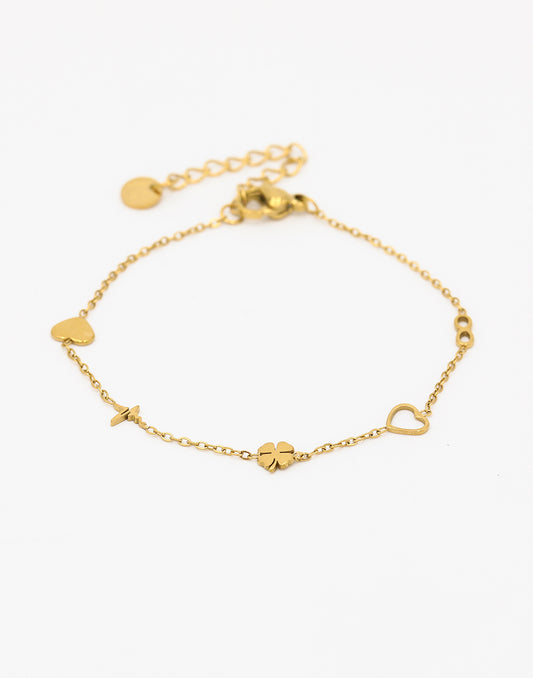 Armband fijne symbolen goudkleurig