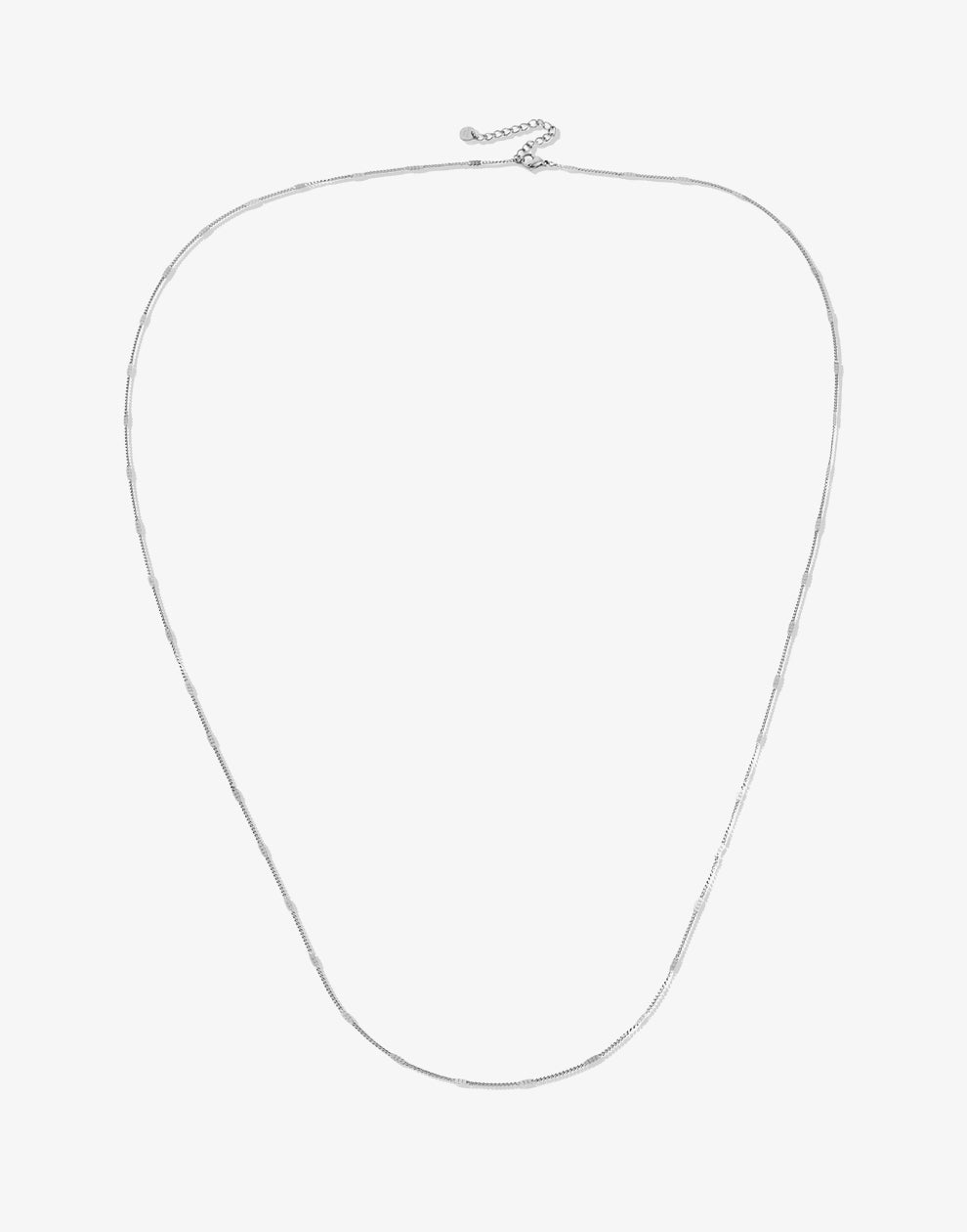 Lange ketting staafjes 90cm zilverkleurig